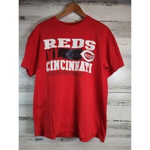 MLB Cincinnati Reds T-Shirt Men Large Red Graphic Major League Baseball Tee